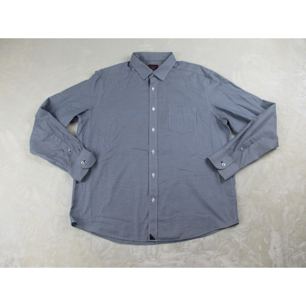 Untuckit Shirt Mens Extra Large‎ Blue Picada Houndstooth Button Up Long Sleeve